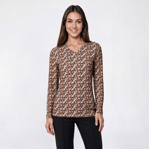 Womens Hasting & Smith Long Sleeve Mini Ditsy Floral Tee